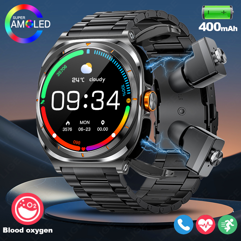LIGE 2025 Watch Wireless Earph - Definition Of Outdoor Sport ulasan dan harga