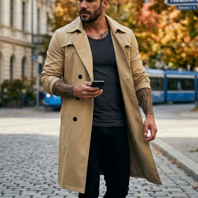 Fall New Trench Men's Streetwe - Outdoor Sport Windbreaker ulasan dan harga